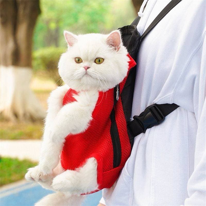 Pet Cat Dog Carrier Backpack (Red) thumbnail 2